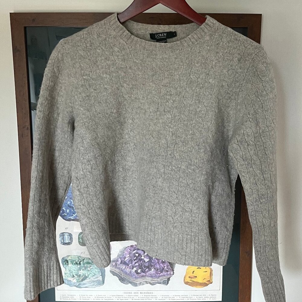 Gray J. Crew Cashmere Crew Neck Sweater